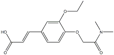 3-{4-[(dimethylcarbamoyl)methoxy]-3-ethoxyphenyl}prop-2-enoic acid Struktur