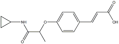 3-{4-[1-(cyclopropylcarbamoyl)ethoxy]phenyl}prop-2-enoic acid Struktur