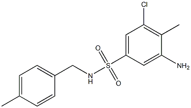 3-amino-5-chloro-4-methyl-N-[(4-methylphenyl)methyl]benzene-1-sulfonamide Struktur