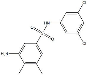 3-amino-N-(3,5-dichlorophenyl)-4,5-dimethylbenzene-1-sulfonamide Struktur