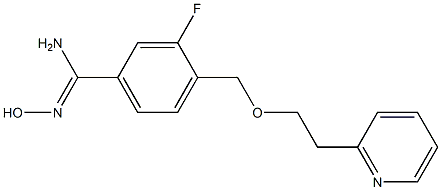 3-fluoro-N'-hydroxy-4-{[2-(pyridin-2-yl)ethoxy]methyl}benzene-1-carboximidamide Struktur