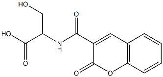 3-hydroxy-2-{[(2-oxo-2H-chromen-3-yl)carbonyl]amino}propanoic acid Struktur