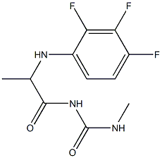 3-methyl-1-{2-[(2,3,4-trifluorophenyl)amino]propanoyl}urea Struktur