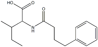 3-methyl-2-(4-phenylbutanamido)pentanoic acid Struktur