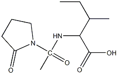 3-methyl-2-[1-(2-oxopyrrolidin-1-yl)acetamido]pentanoic acid Struktur