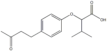 3-methyl-2-[4-(3-oxobutyl)phenoxy]butanoic acid Struktur