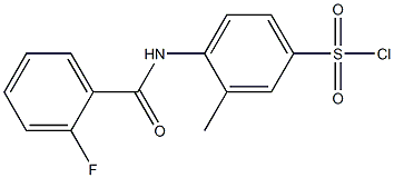 4-[(2-fluorobenzene)amido]-3-methylbenzene-1-sulfonyl chloride Struktur