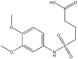 4-[(3,4-dimethoxyphenyl)sulfamoyl]butanoic acid Struktur