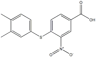 4-[(3,4-dimethylphenyl)sulfanyl]-3-nitrobenzoic acid Struktur