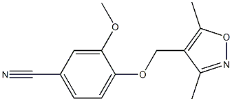 4-[(3,5-dimethyl-1,2-oxazol-4-yl)methoxy]-3-methoxybenzonitrile Struktur