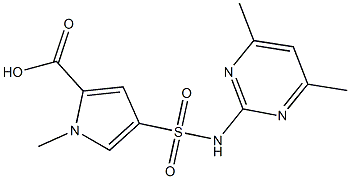 4-[(4,6-dimethylpyrimidin-2-yl)sulfamoyl]-1-methyl-1H-pyrrole-2-carboxylic acid Struktur