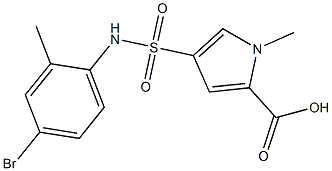 4-[(4-bromo-2-methylphenyl)sulfamoyl]-1-methyl-1H-pyrrole-2-carboxylic acid Struktur