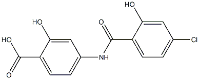 4-[(4-chloro-2-hydroxybenzene)amido]-2-hydroxybenzoic acid Struktur