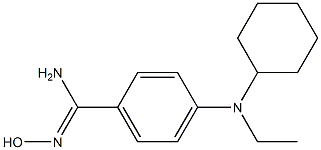 4-[cyclohexyl(ethyl)amino]-N'-hydroxybenzene-1-carboximidamide Struktur