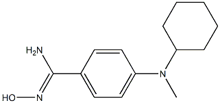 4-[cyclohexyl(methyl)amino]-N'-hydroxybenzene-1-carboximidamide Struktur