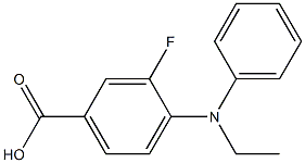 4-[ethyl(phenyl)amino]-3-fluorobenzoic acid Struktur