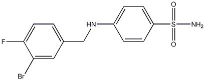 4-{[(3-bromo-4-fluorophenyl)methyl]amino}benzene-1-sulfonamide Struktur