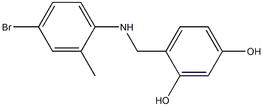 4-{[(4-bromo-2-methylphenyl)amino]methyl}benzene-1,3-diol Struktur