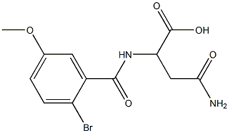 4-amino-2-[(2-bromo-5-methoxybenzoyl)amino]-4-oxobutanoic acid Struktur