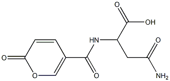 4-amino-4-oxo-2-{[(2-oxo-2H-pyran-5-yl)carbonyl]amino}butanoic acid Struktur