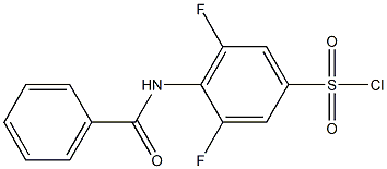 4-benzamido-3,5-difluorobenzene-1-sulfonyl chloride Struktur