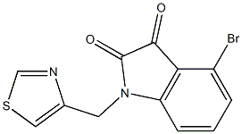 4-bromo-1-(1,3-thiazol-4-ylmethyl)-2,3-dihydro-1H-indole-2,3-dione Struktur