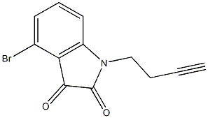 4-bromo-1-(but-3-yn-1-yl)-2,3-dihydro-1H-indole-2,3-dione Struktur