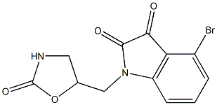 4-bromo-1-[(2-oxo-1,3-oxazolidin-5-yl)methyl]-2,3-dihydro-1H-indole-2,3-dione Struktur