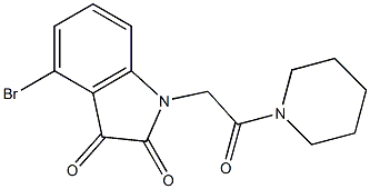 4-bromo-1-[2-oxo-2-(piperidin-1-yl)ethyl]-2,3-dihydro-1H-indole-2,3-dione Struktur