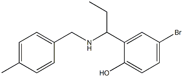 4-bromo-2-(1-{[(4-methylphenyl)methyl]amino}propyl)phenol Struktur