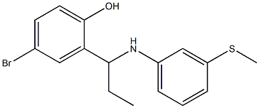 4-bromo-2-(1-{[3-(methylsulfanyl)phenyl]amino}propyl)phenol Struktur