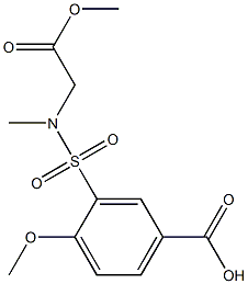 4-methoxy-3-[(2-methoxy-2-oxoethyl)(methyl)sulfamoyl]benzoic acid Struktur