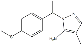 4-methyl-1-{1-[4-(methylsulfanyl)phenyl]ethyl}-1H-pyrazol-5-amine Struktur