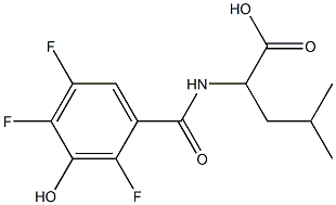 4-methyl-2-[(2,4,5-trifluoro-3-hydroxyphenyl)formamido]pentanoic acid Struktur