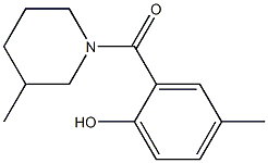 4-methyl-2-[(3-methylpiperidin-1-yl)carbonyl]phenol Struktur