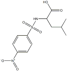 4-methyl-2-[(4-nitrobenzene)sulfonamido]pentanoic acid Struktur