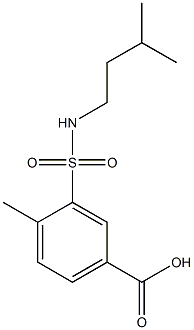 4-methyl-3-[(3-methylbutyl)sulfamoyl]benzoic acid Struktur