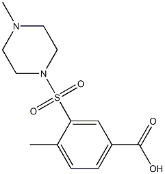 4-methyl-3-[(4-methylpiperazine-1-)sulfonyl]benzoic acid Struktur