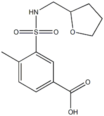 4-methyl-3-[(oxolan-2-ylmethyl)sulfamoyl]benzoic acid Struktur