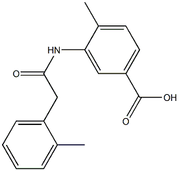 4-methyl-3-[2-(2-methylphenyl)acetamido]benzoic acid Struktur