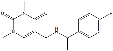 5-({[1-(4-fluorophenyl)ethyl]amino}methyl)-1,3-dimethyl-1,2,3,4-tetrahydropyrimidine-2,4-dione Struktur