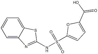 5-(1,3-benzothiazol-2-ylsulfamoyl)furan-2-carboxylic acid Struktur