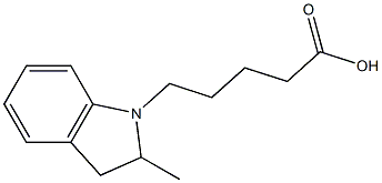 5-(2-methyl-2,3-dihydro-1H-indol-1-yl)pentanoic acid Struktur