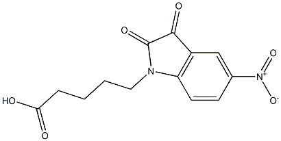 5-(5-nitro-2,3-dioxo-2,3-dihydro-1H-indol-1-yl)pentanoic acid Struktur