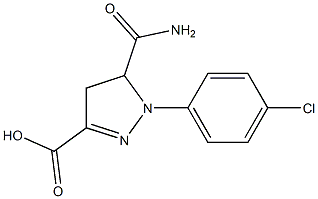 5-(aminocarbonyl)-1-(4-chlorophenyl)-4,5-dihydro-1H-pyrazole-3-carboxylic acid Struktur