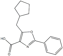 5-(cyclopentylmethyl)-2-phenyl-1,3-oxazole-4-carboxylic acid Struktur