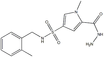 5-(hydrazinocarbonyl)-1-methyl-N-(2-methylbenzyl)-1H-pyrrole-3-sulfonamide Struktur