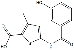 5-[(3-hydroxybenzoyl)amino]-3-methylthiophene-2-carboxylic acid Struktur