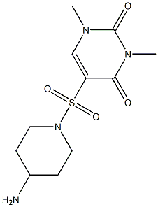 5-[(4-aminopiperidine-1-)sulfonyl]-1,3-dimethyl-1,2,3,4-tetrahydropyrimidine-2,4-dione Struktur