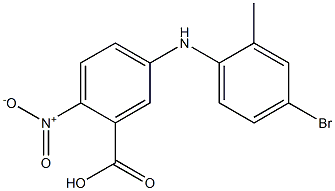 5-[(4-bromo-2-methylphenyl)amino]-2-nitrobenzoic acid Struktur